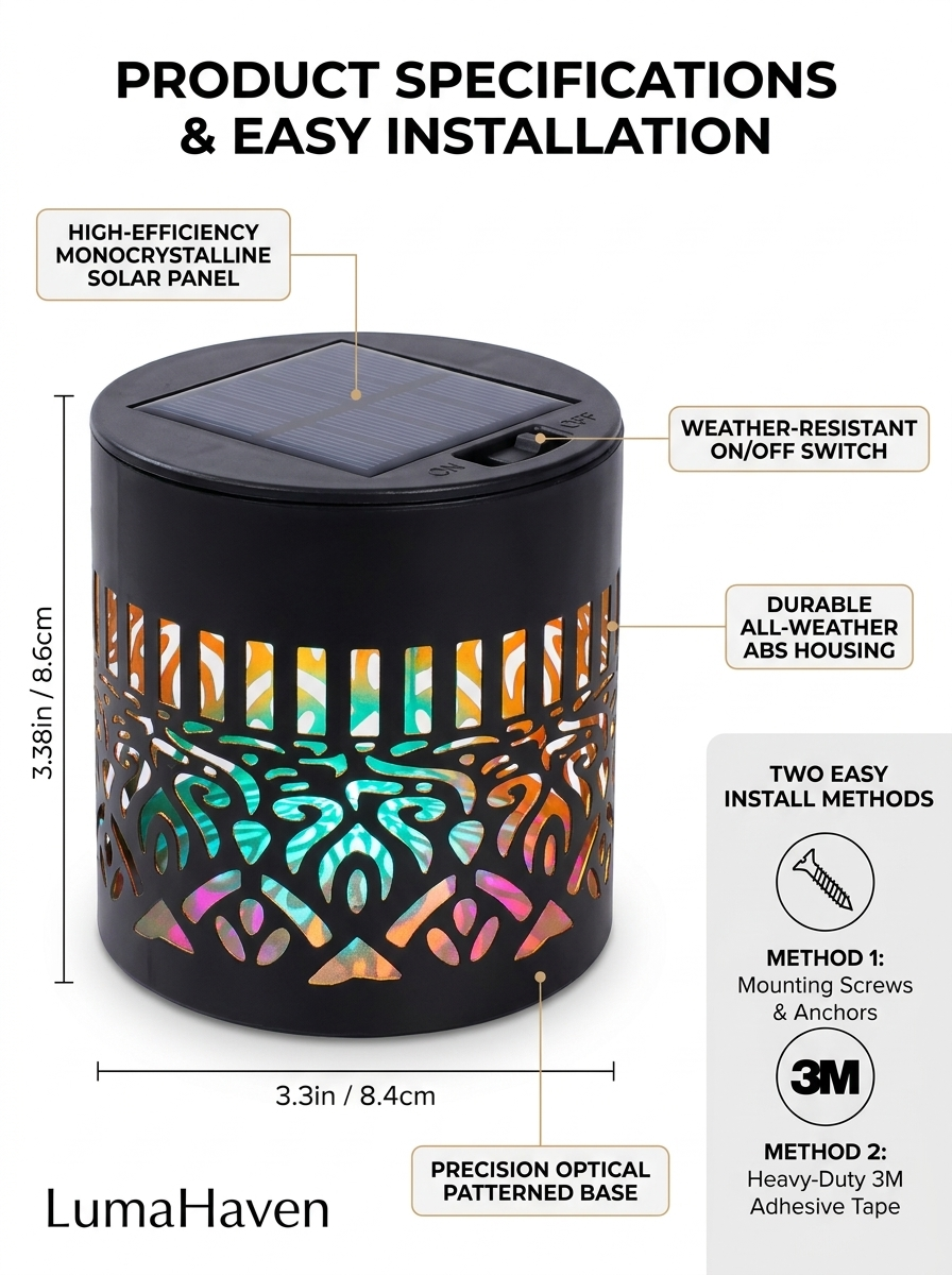 LumaHaven™ Solar Mandala Wall Lights