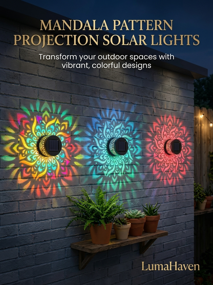 LumaHaven™ Solar Mandala Wall Lights